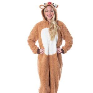 Rudolph The Red-Nosed Reindeer Adult Faux Fleece One Piece Pajama